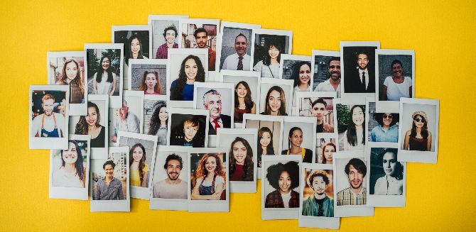 Image of group of polaroid photos of individuals