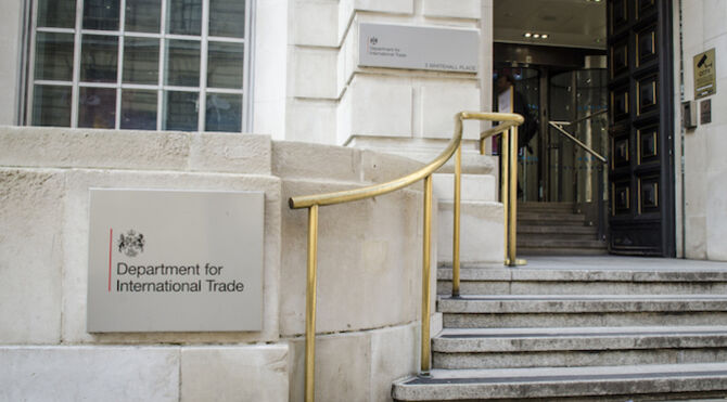 xterior of UK government building office department for international trade