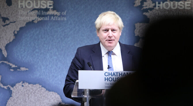 Foreign Secretary Boris Johnson speaking at Chatham House in London, 2 December 2016