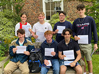 Students at King's Ely with GCSE results