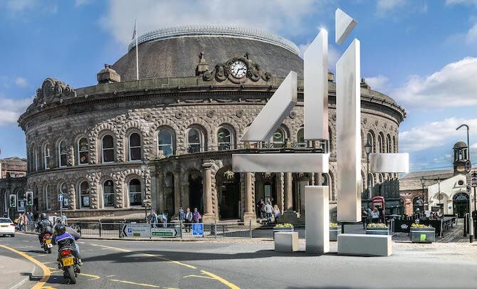 Leeds Corn Exchange in Channel 4 style