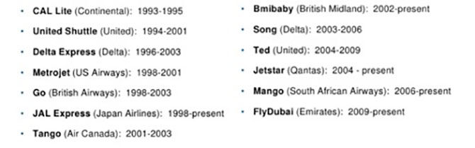 List of 13 legacy airlines