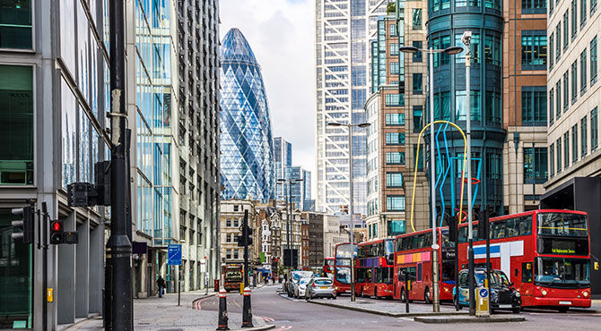 View of London near Liverpool Street