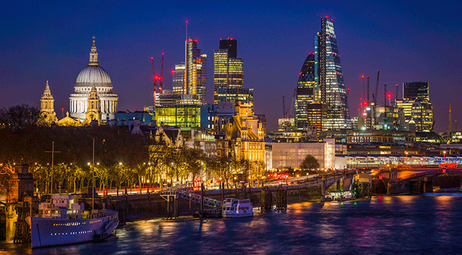 City of London by night