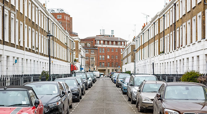 Street of houses in London