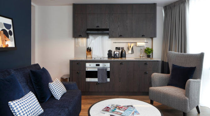 Inside a serviced apartment