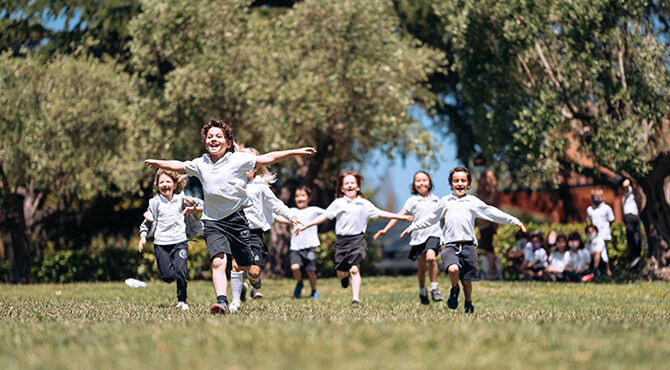 Marymount School Rome children outdoors running