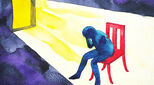 Watercolour illustration of a person on a chair to illustrate an article on the importance of taking employee mental health seriously