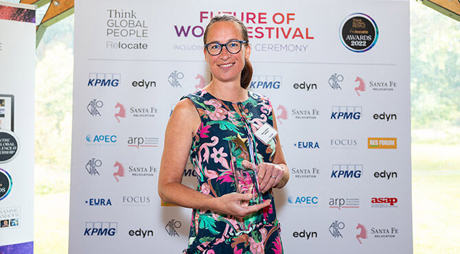 The award was collected by Nancy Guidera, Director Global Client Services from NetExpat, also representing KPMG & ABInbev