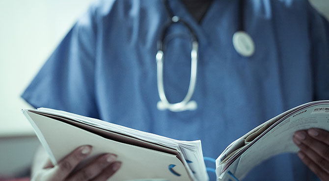 NHS staff with stethoscope