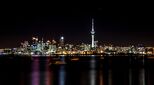Auckland skyline and Sky Tower by night