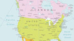 Map of America and Canada