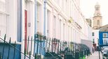 Photo of houses in Notting Hill, London, illustrates an article about UK property prices