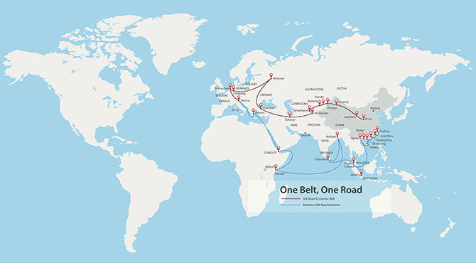 One Belt One Road China map