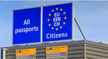 passport control at the Dutch border at the ferry to the United Kingdom