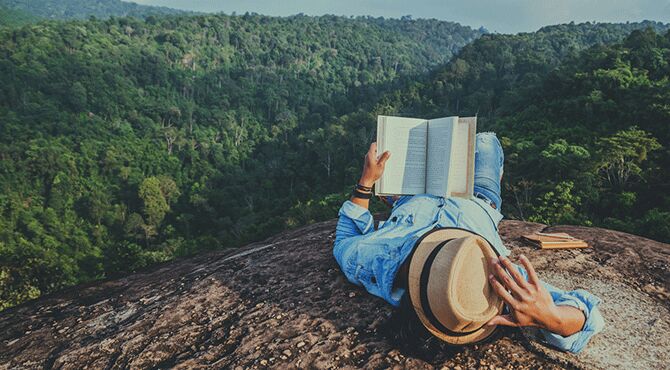 Millenials relaxing and reading