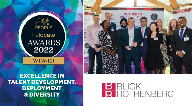Winner of the 2022 Think Global People for Excellence in Talent Development, Deployment, Diversity: Blick Rothenberg