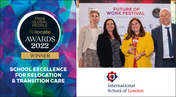 Winner of the 2022 Think Global People for School Excellence for Relocation & Transition Care: ISL