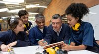 teacher-teenagers-vocational-stock-image