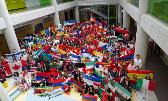 UWC-students-flags