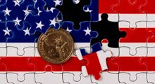 USA-flag-coin-stock-image