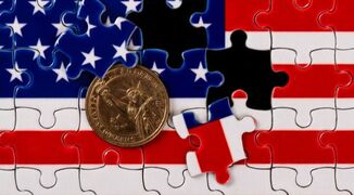 USA-flag-coin-stock-image