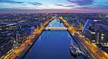 The river Liffey in Dublin at night