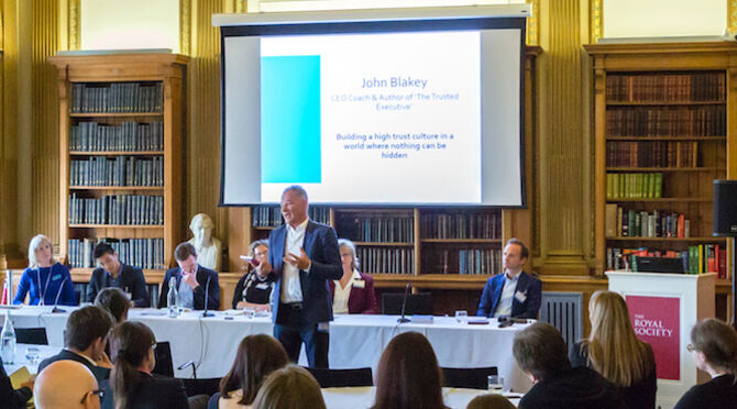John Blakey and the AoEC at the Royal Society coaching event