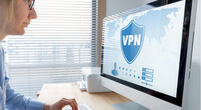 Image of remote employee logging in via VPN on desktop