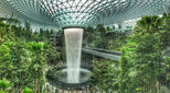 Indoor waterfall at Singapore airport