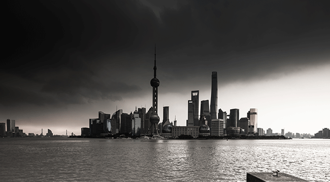 Storm clouds over a city