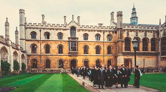 Student graduates at King's College Cambridge, UK