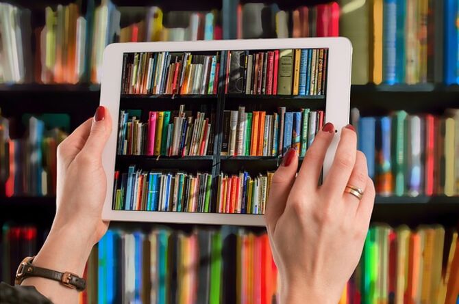 Tablet with books