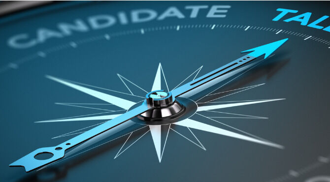 Image suitable for illustration of a recruitment agency or talent acquisition. Abstract compass