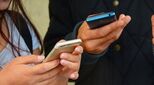Two people texting