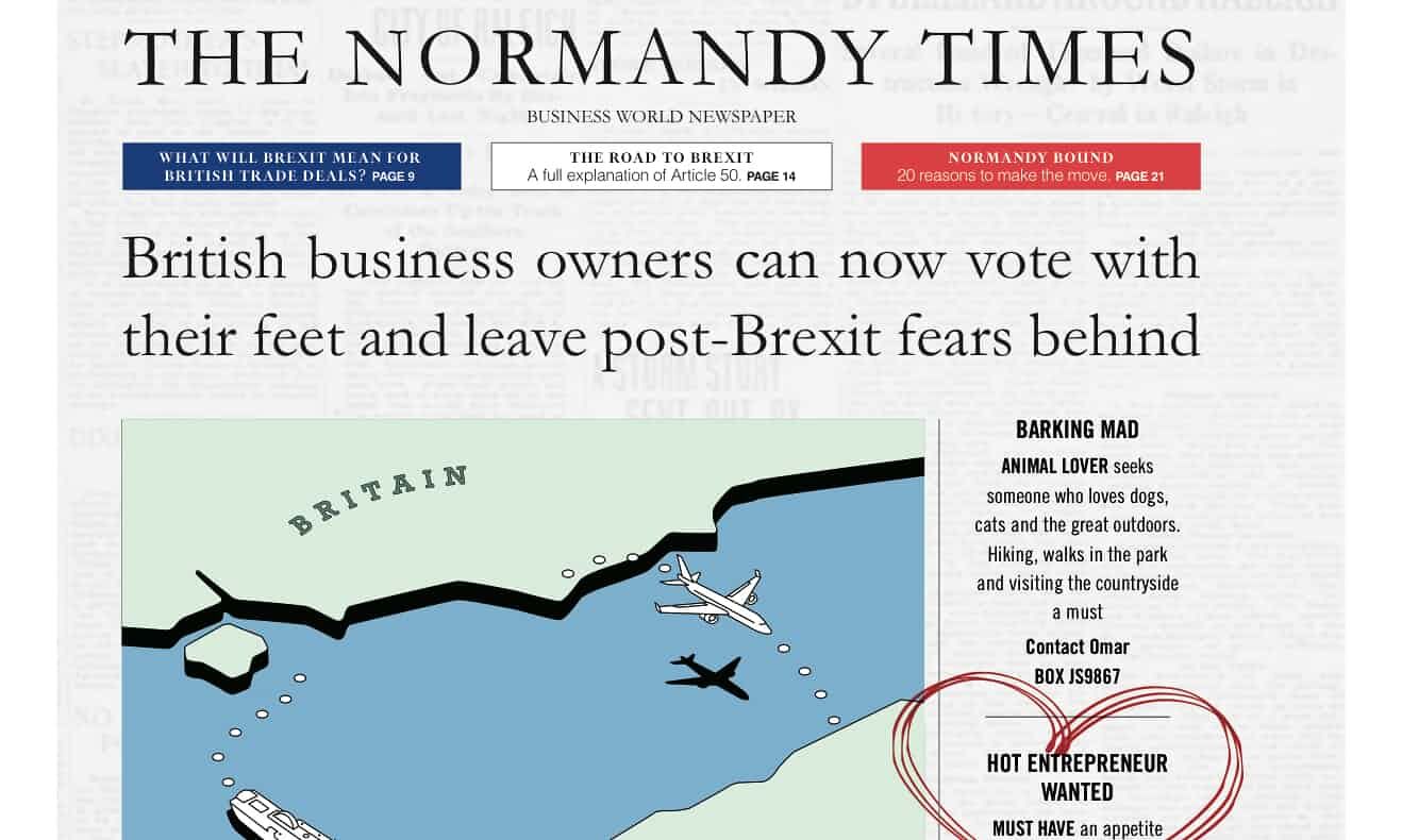 An advert from the fictitious news site The Normandy Times