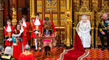 The Queen and Prince Charles prepare for the Queen's Speech in the Houses of Parliament