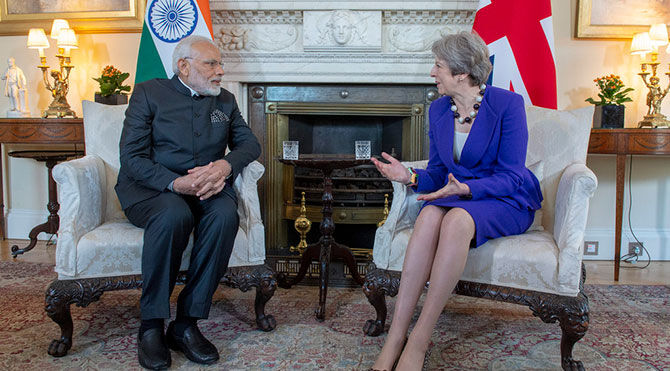 Theresa May and Mr Modi met in Downing Street