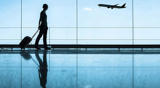 Traveller in airport