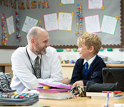 Taunton School teacher and student