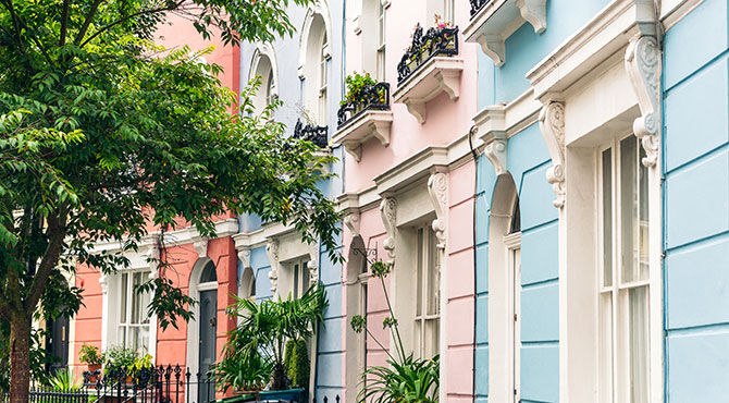 UK houses in a row