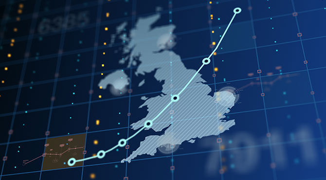 Map of UK illustrating rising unemployment levels