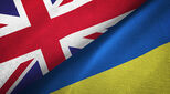 Ukrainian and UK flags