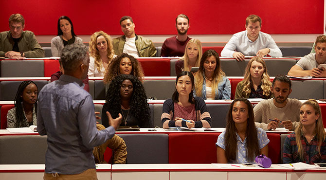 UK university lecture hall