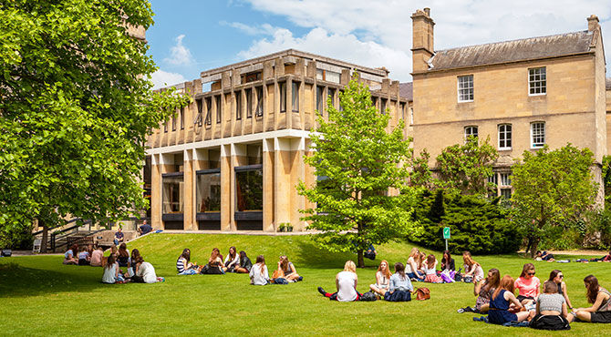 Students at UK university outside