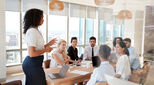 Business meeting led by a woman