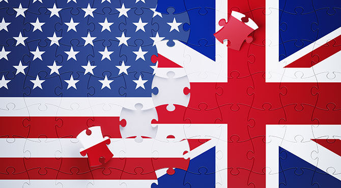 US UK flags jigsaw puzzle format