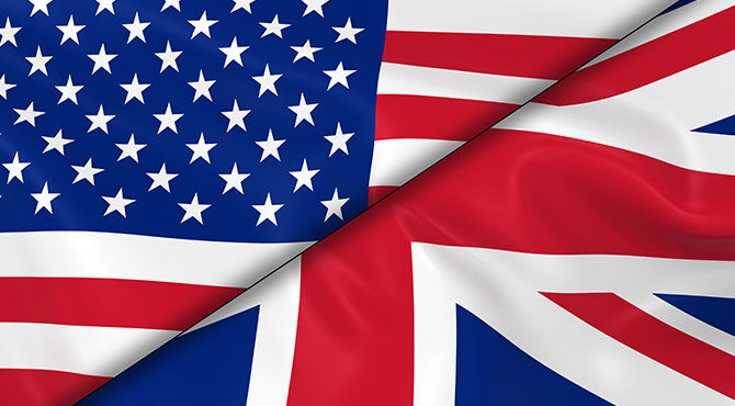 US and UK flags illustrate a news story about US/UK trade relations
