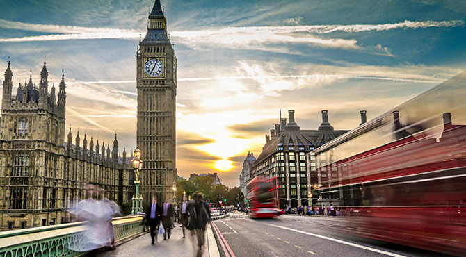 View of Parliament from Westminster bridge