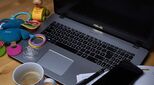 Work life balance laptop and toys